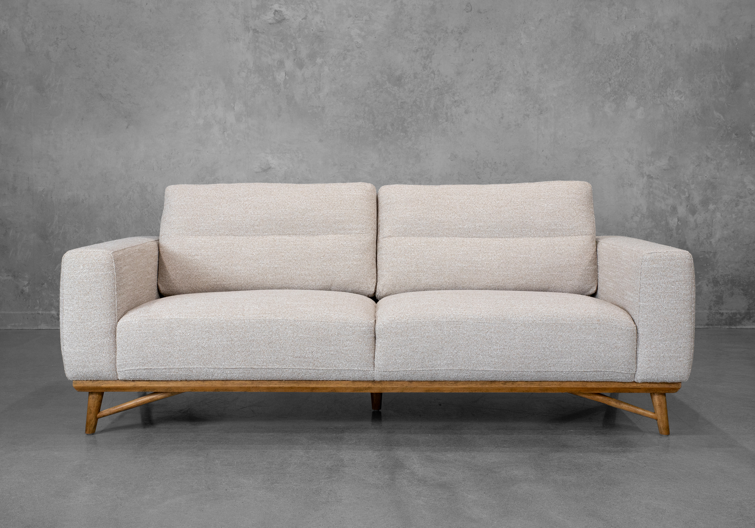 Kevin Fabric Sofa in Sand - Front