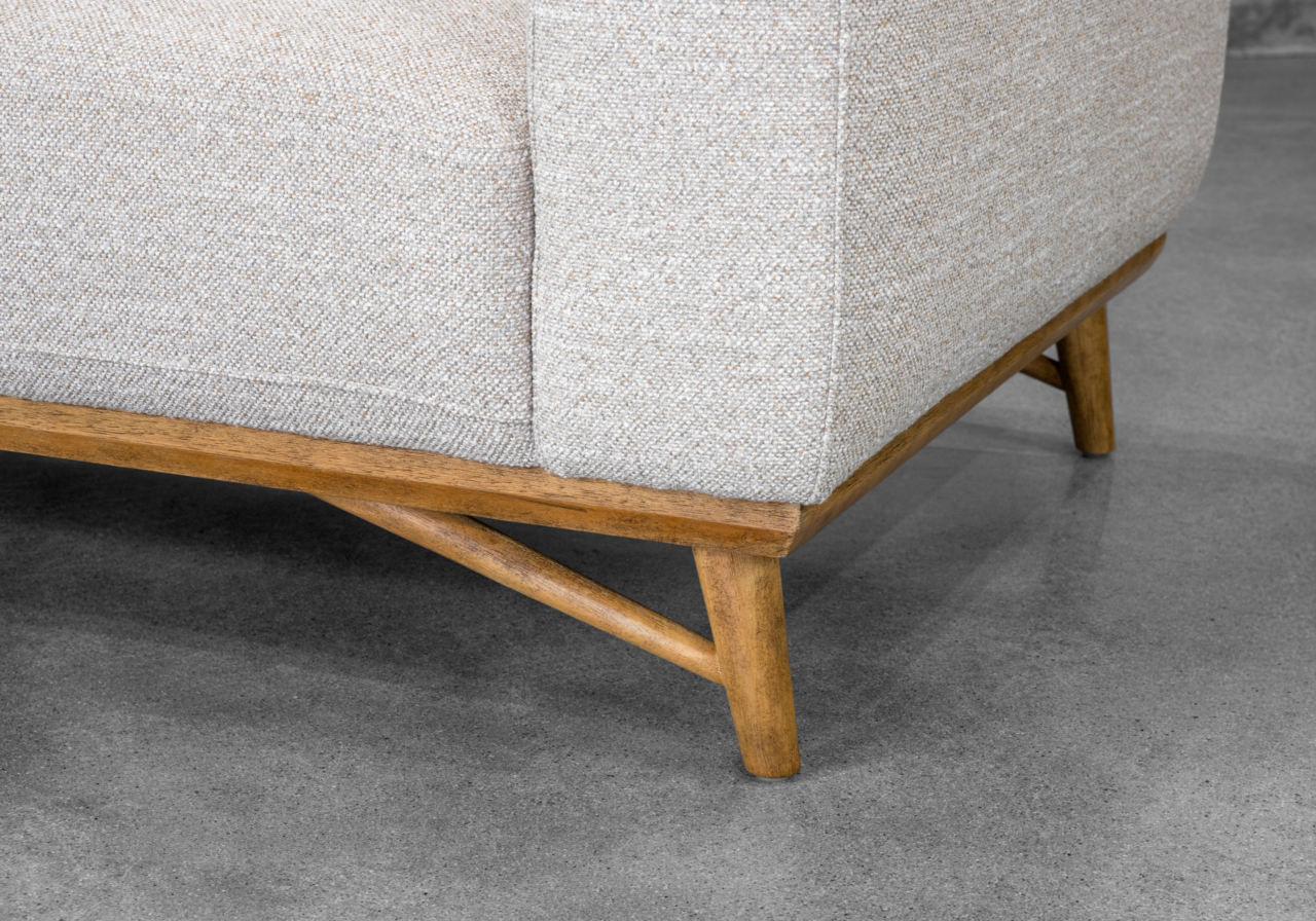 Kevin Fabric Sofa in Sand - Legs