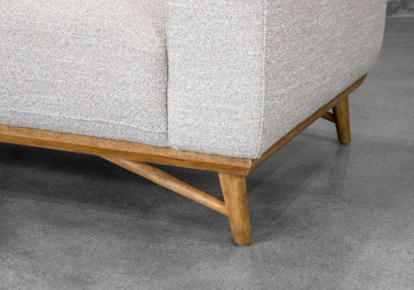 Kevin Fabric Sofa in Sand - Legs