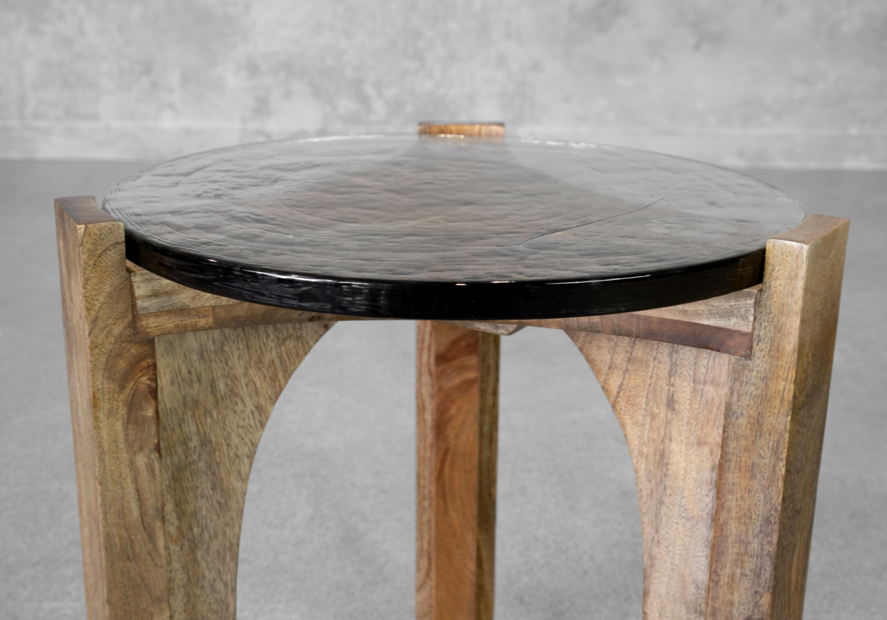 Leryn Glass Side Table - Close Up