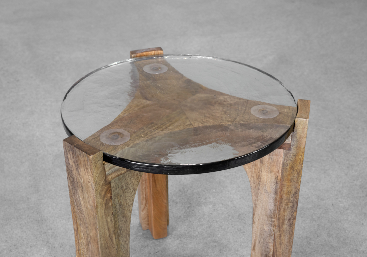 Leryn Side Table - Glass Table Top