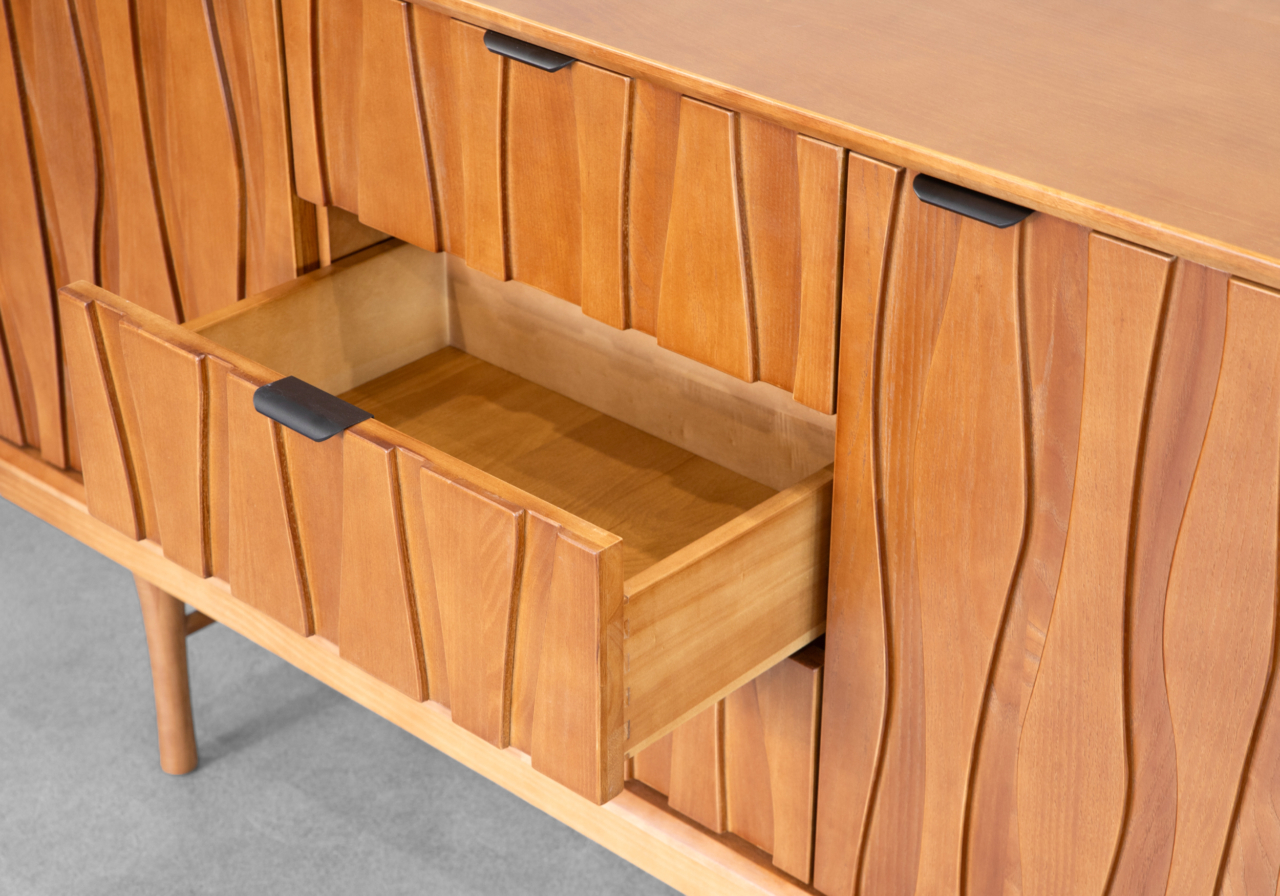 Meika Teak Wood Sideboard - Close Up