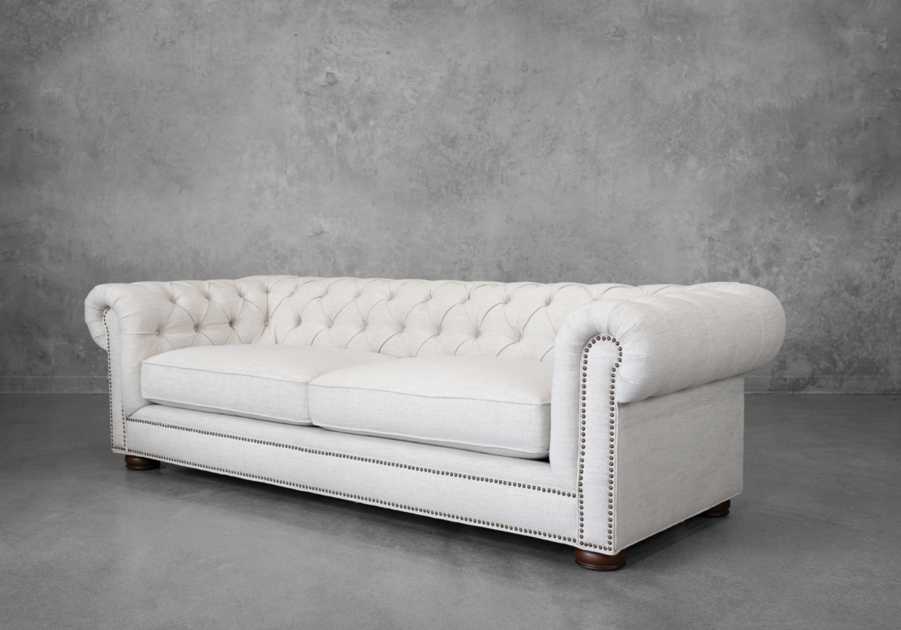 Newton Fabric Sofa in Belize Ecru - Angle