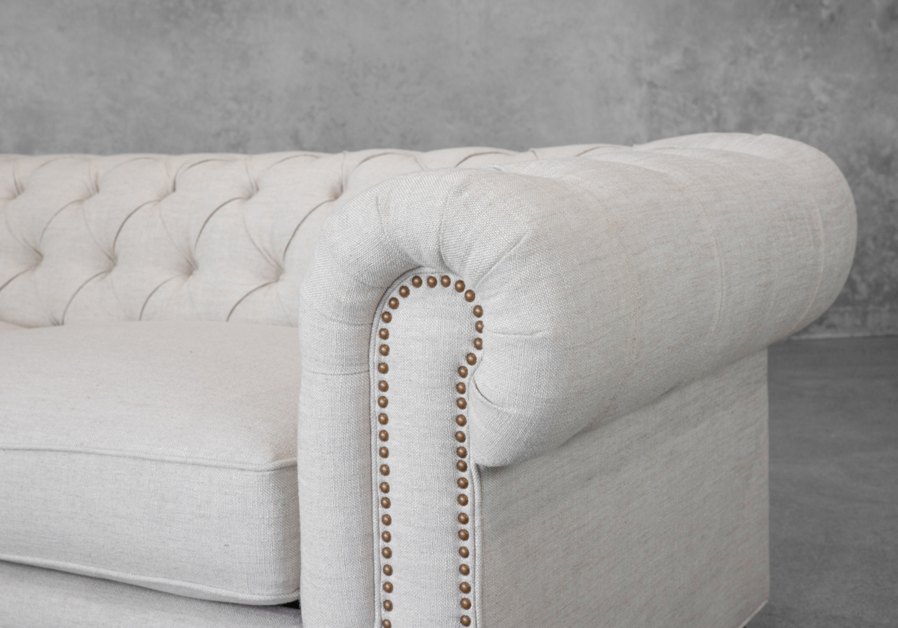Newton Fabric Sofa in Belize Ecru - Close Up