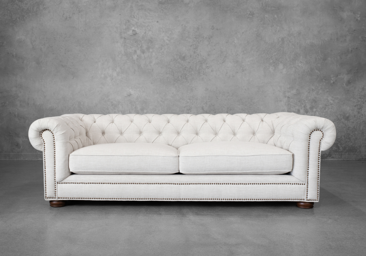 Newton Fabric Sofa in Belize Ecru - Front Newton Fabric Sofa in Belize Ecru - Front