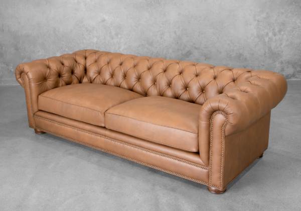 Newton Leather Sofa in Malta Bourbon