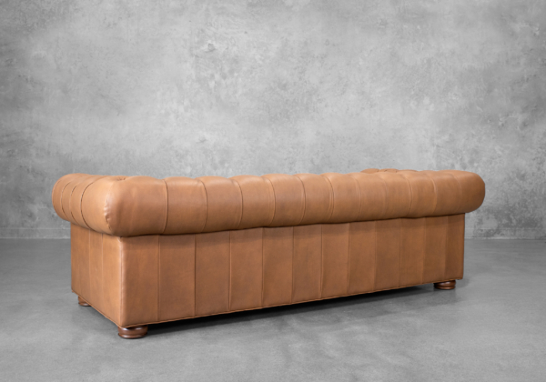 Newton Leather Sofa in Malta Bourbon - Back