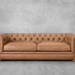 Newton Chesterfield Leather Sofa in Malta Bourbon