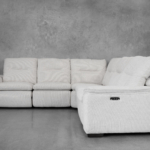 Tiffany Fabric Power Sectional in Beige