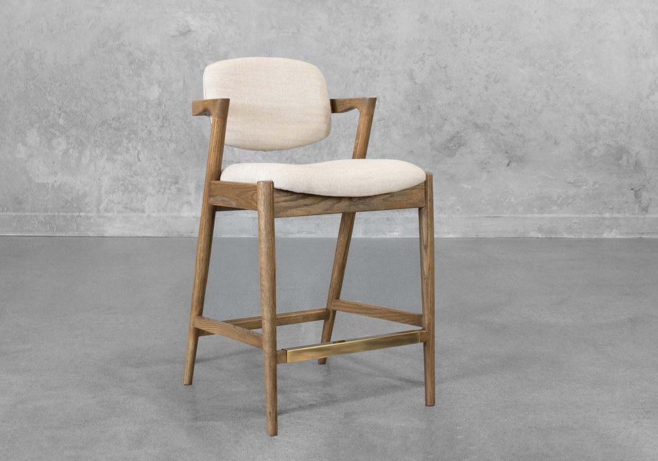Evora Counter Stool in Wheat - Angle