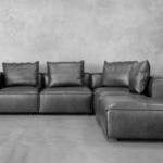 Shauna Modular 5-Piece Black Leather Sectional Sofa