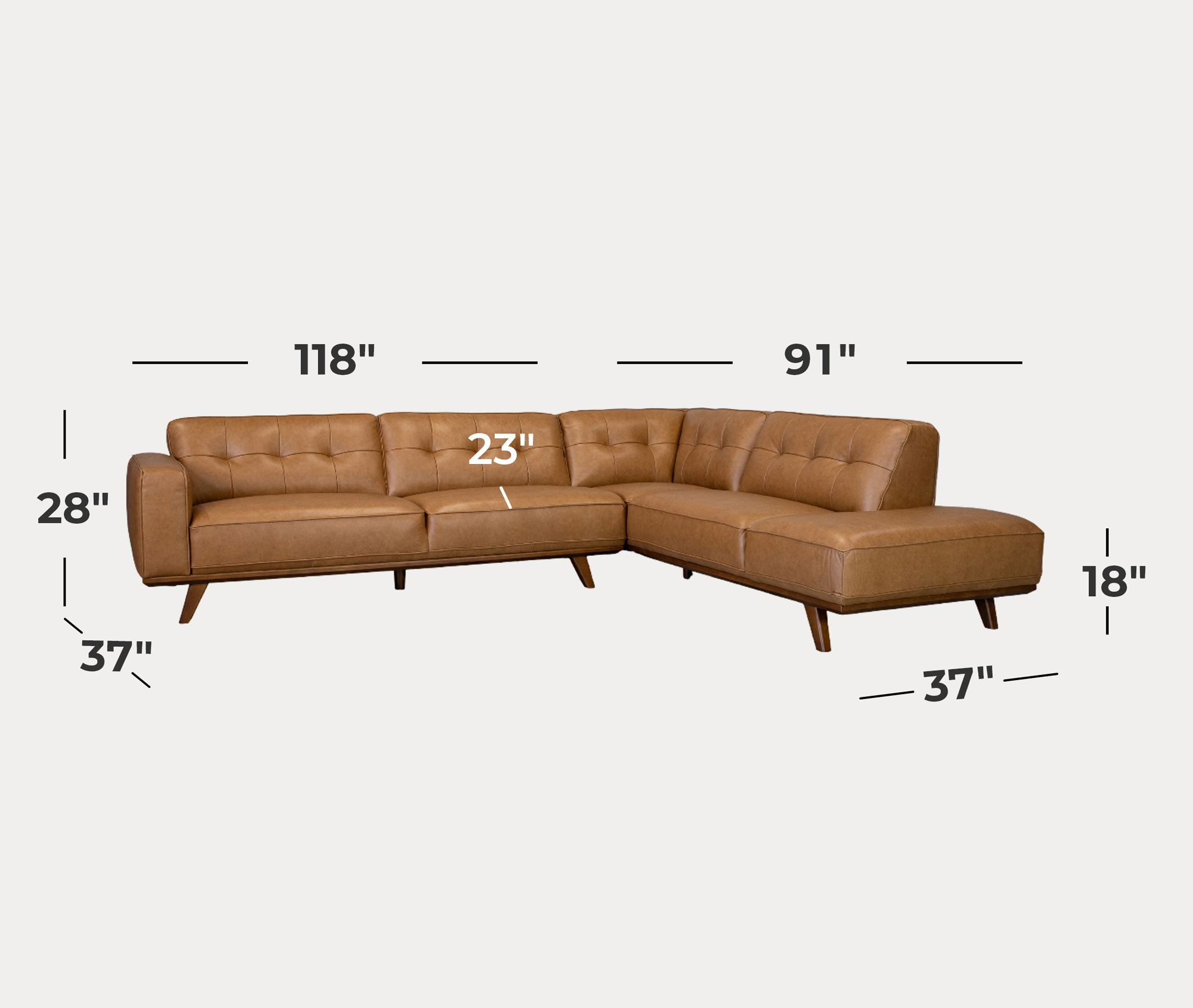 Dalkin Sectional - Dimensions