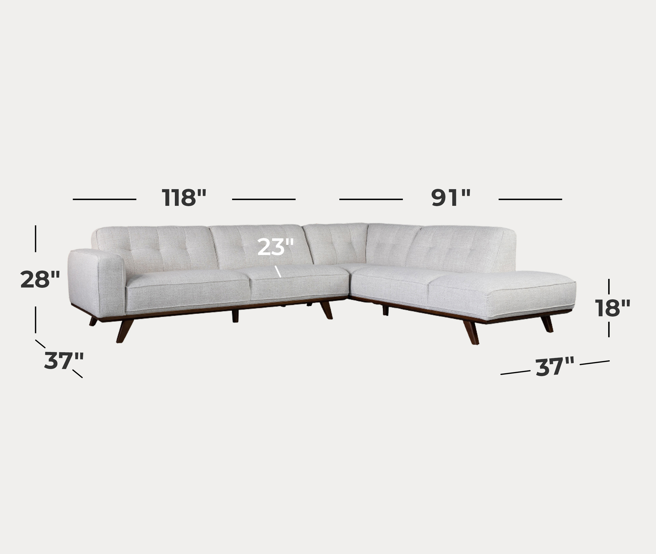 Dalkin Sectional - Dimensions Dalkin Sectional - Dimensions