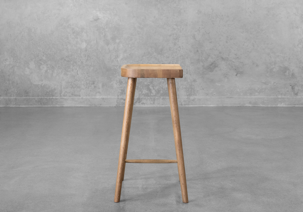 Dorma Wood Counter Stool - Side