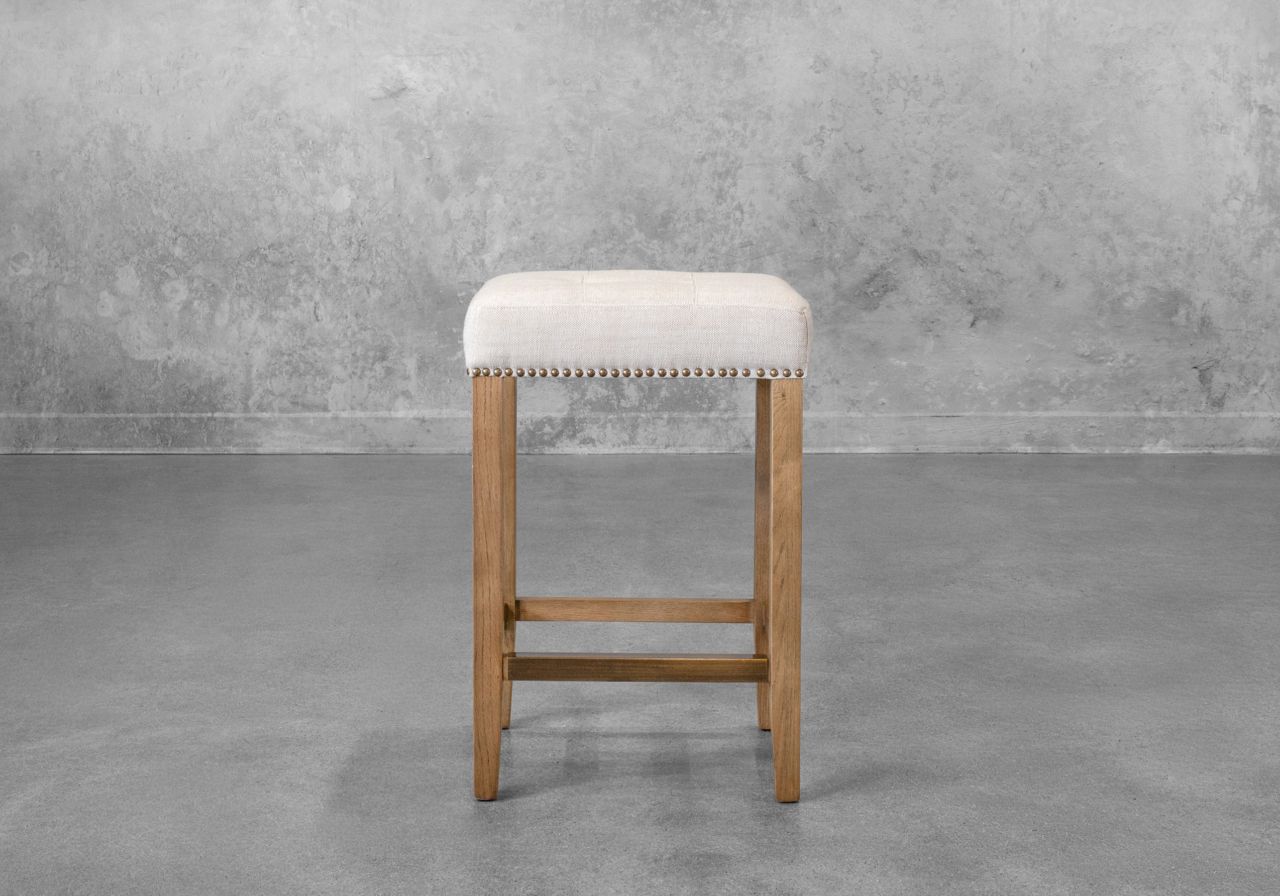 Perry Counter Stool in Cream - Front Perry Counter Stool in Cream - Front
