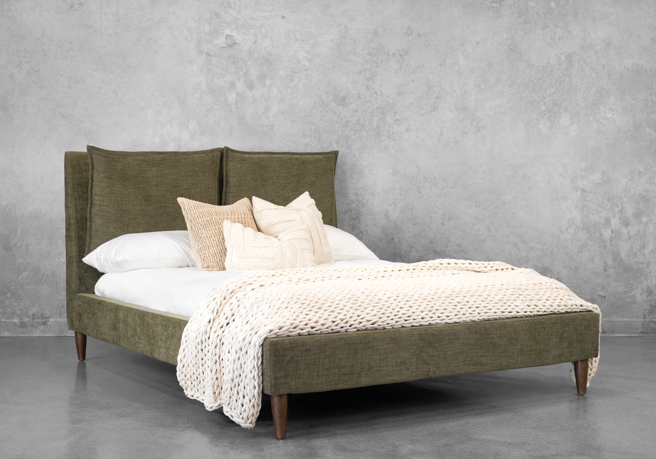 Sabine Fabric Queen Bed - Angle