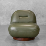 Petrie Bahama Green Leather Swivel Chair