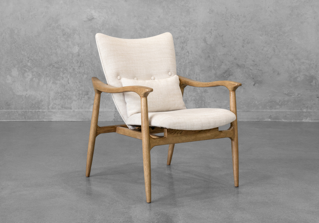 Tonio Accent Chair in Cream - Angle