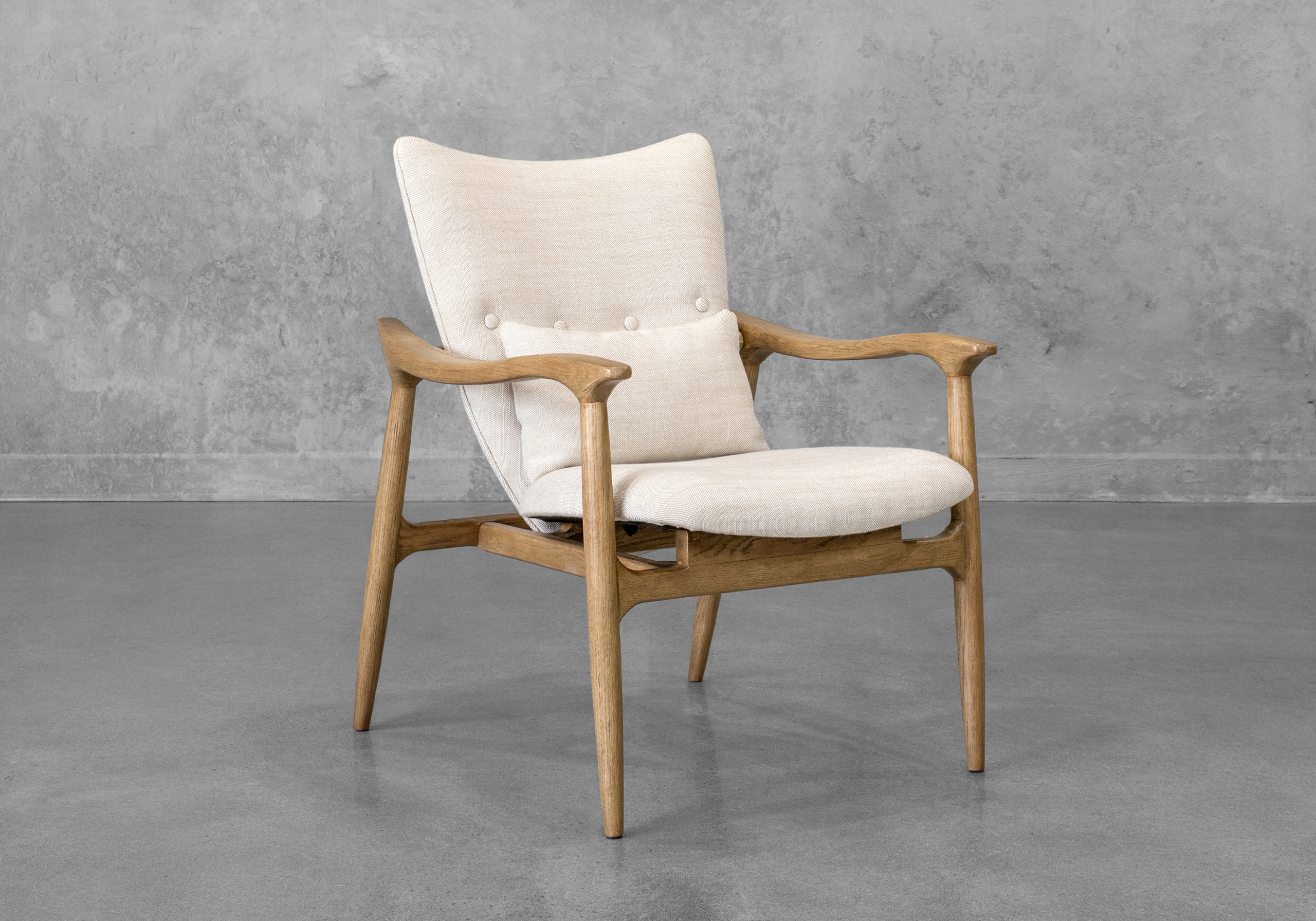 Tonio Accent Chair in Cream - Angle