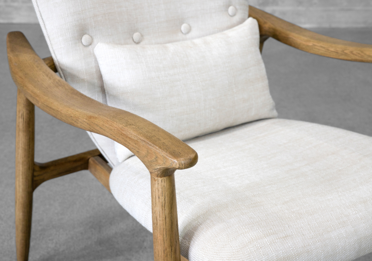 Tonio Accent Chair in Cream - Close Up